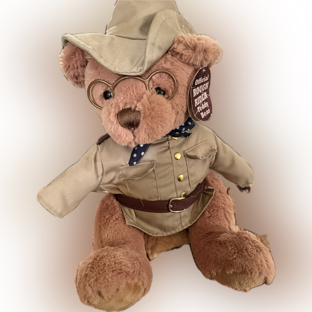 Rough Rider Teddy Bear with Hat and Glasses